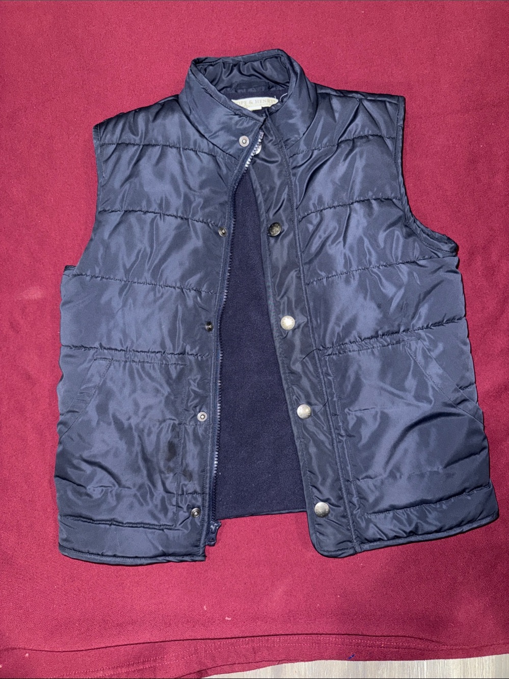 Unisex Navy Quilted Kids Puffer Vest - Unbranded